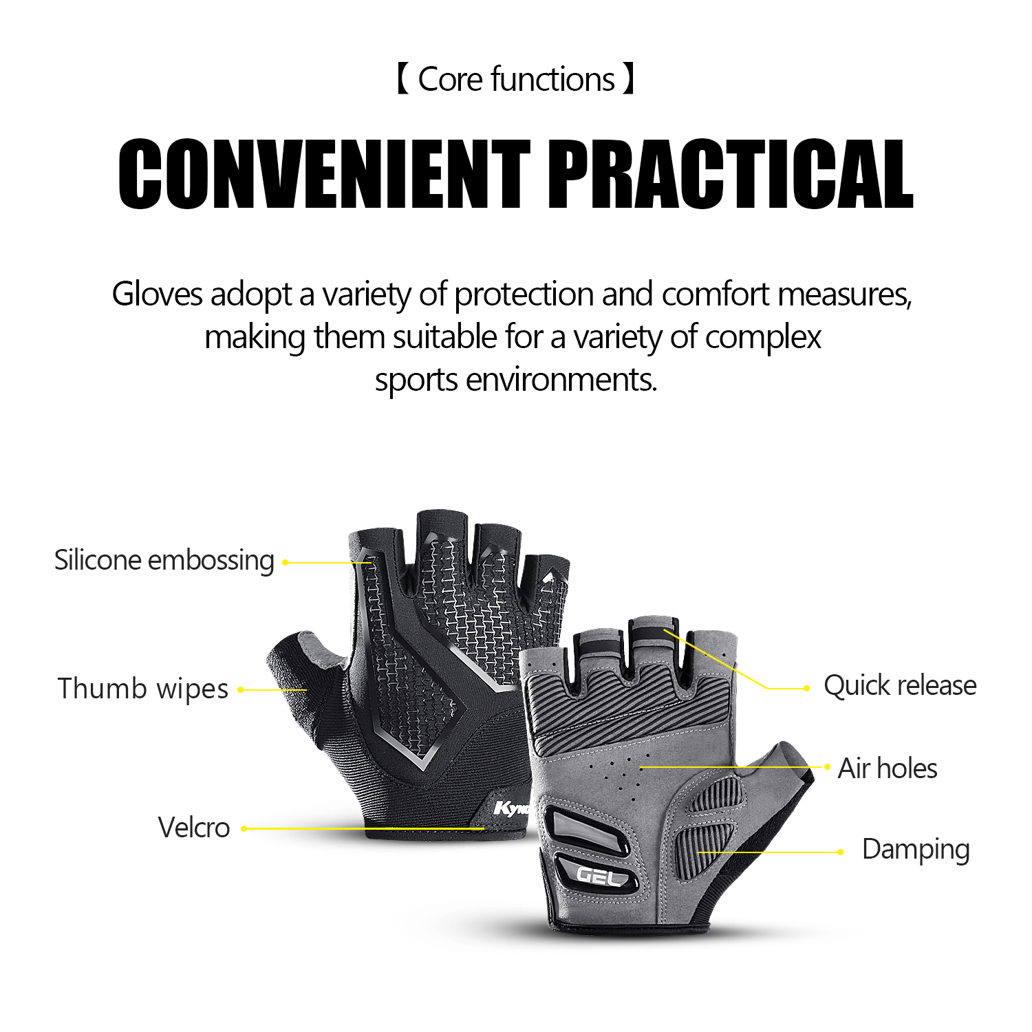 Kymc Half Finger Cycling Glove - Mtb Elbow Pad recension och pris